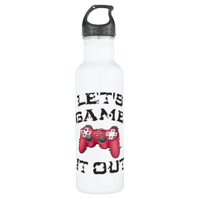 Let's game it out stainless steel water bottle (Front)
