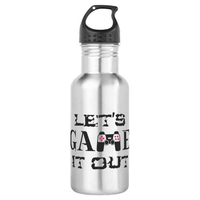 Let's game it out stainless steel water bottle (Front)