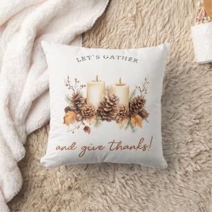 Let's Gather and Give Thanks Fall Throw Pillow