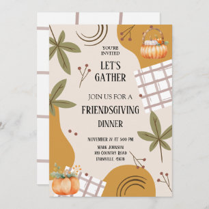 let's gather friendsgiving Potluck Invitation