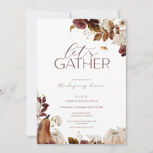 Let's Gather Thanksgiving Dinner Invitation