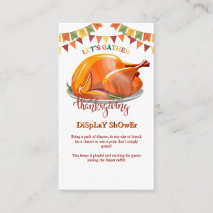 Let's Gather Thanksgiving Turkey Feast Baby Shower Enclosure Card