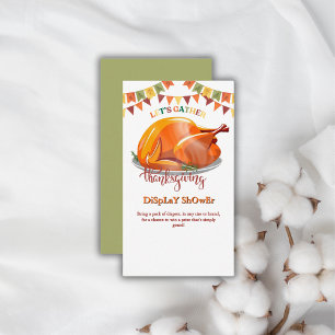 Let's Gather Thanksgiving Turkey Feast Baby Shower Enclosure Card