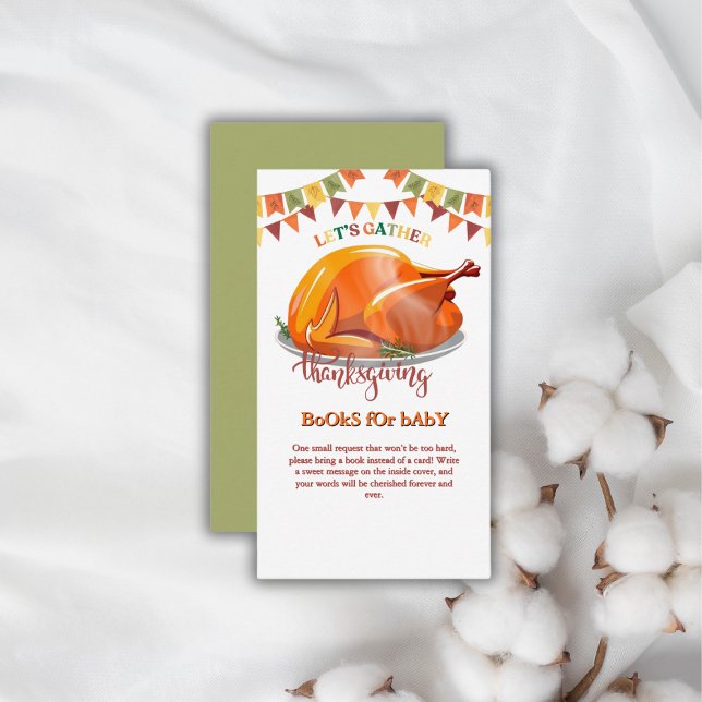 Let's Gather Thanksgiving Turkey Feast Baby Shower Enclosure Card (Creator Uploaded)