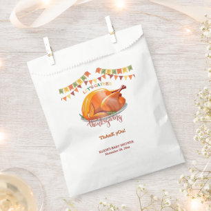 Let's Gather Thanksgiving Turkey Feast Baby Shower Favor Bag