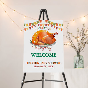 Let's Gather Thanksgiving Turkey Feast Baby Shower Foam Board