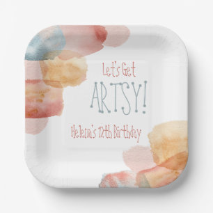 Let's Get Artsy! Watercolor Paint, Art Birthday Paper Plates