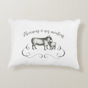 Let's Get Back to Our Sheep - Funny Vintage Farm Decorative Pillow