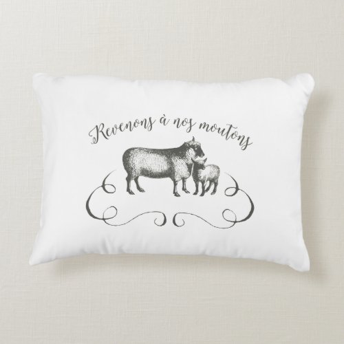 Lets Get Back to Our Sheep _ Funny Vintage Farm Decorative Pillow