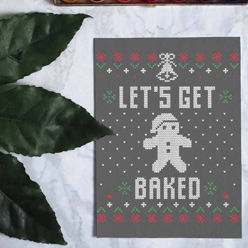 Lets Get Baked Christmas Cookie Invitation 