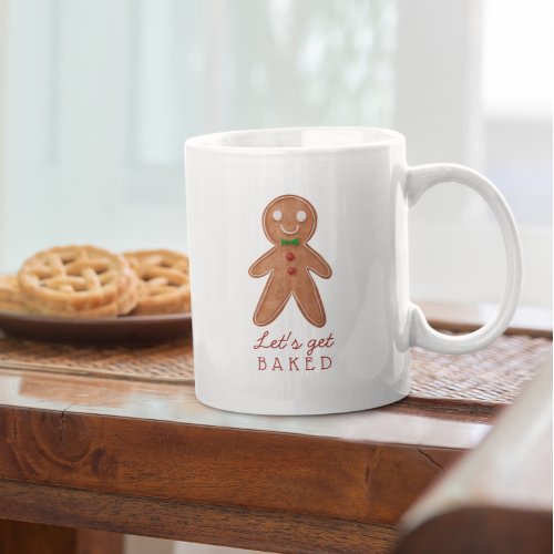 Lets Get Baked Gingerbread Cookie Christmas Giant Coffee Mug