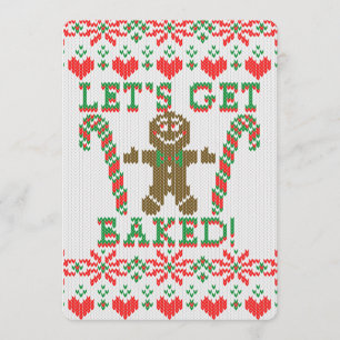 Let's Get Baked The Gingerbread Cookie Says Invitation