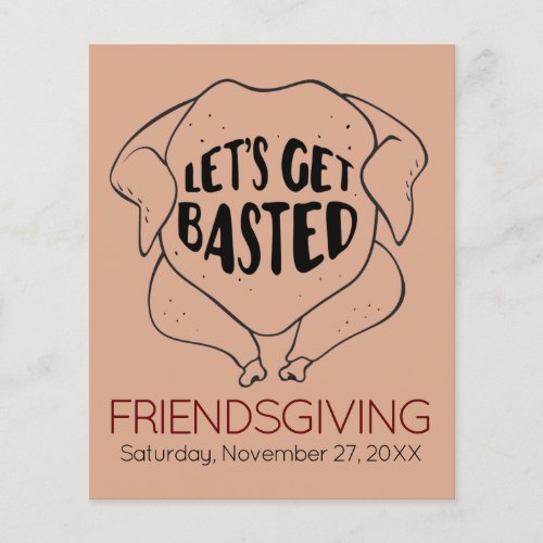 Lets Get Basted Budget Friendsgiving Invitation Flyer