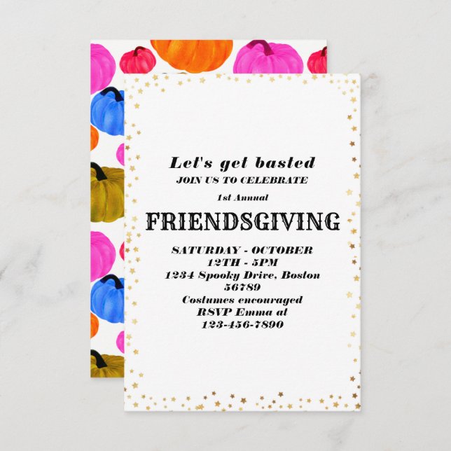 Let's Get Basted | Friendsgiving invitation (Front/Back)