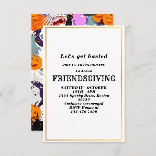 Lets Get Basted  Friendsgiving invitation