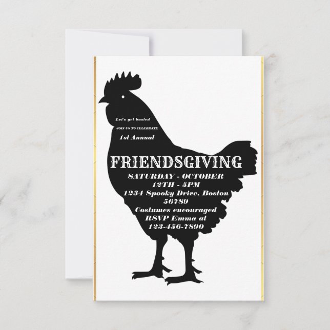 Let's Get Basted | Friendsgiving invitation (Front)