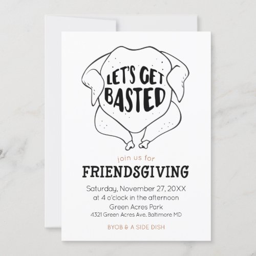 Lets Get Basted Friendsgiving Invitation