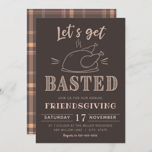 Let's get basted | Friendsgiving invitation (Front/Back)