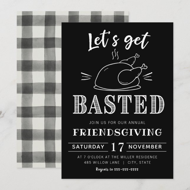 Let's get basted | Friendsgiving invitation (Front/Back)