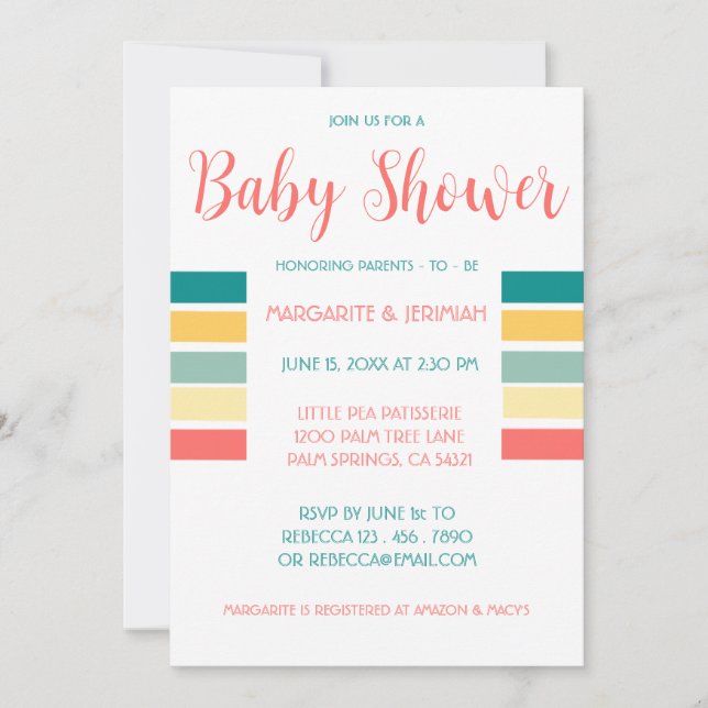 Let's Get Beachy Baby Shower Invitation (Front)