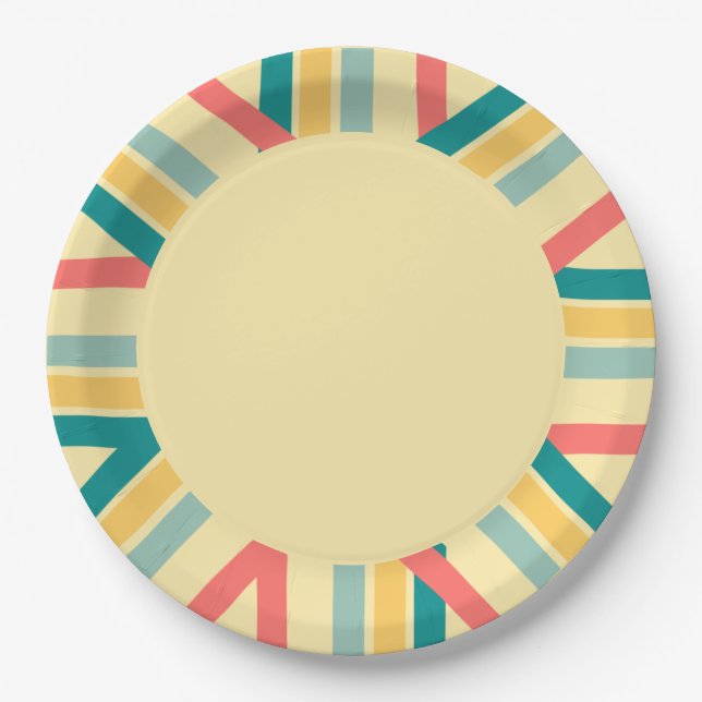 Let's Get Beachy multicolored Paper Plates (Front)