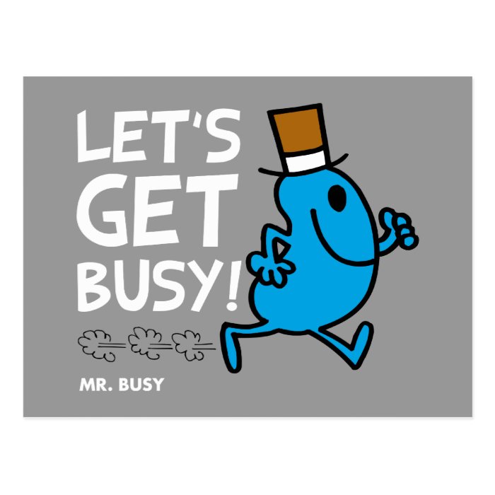 Let's Get Busy (white text) Post Cards