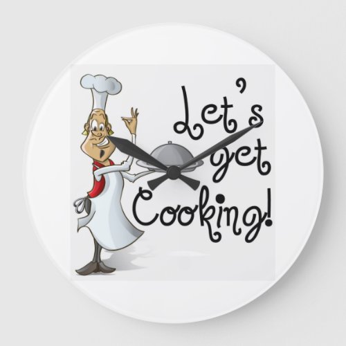 LETS GET COOKING CHEF WALL CLOCK
