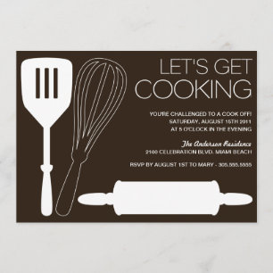 LET'S GET COOKING COOK OFF PARTY INVITATIONS