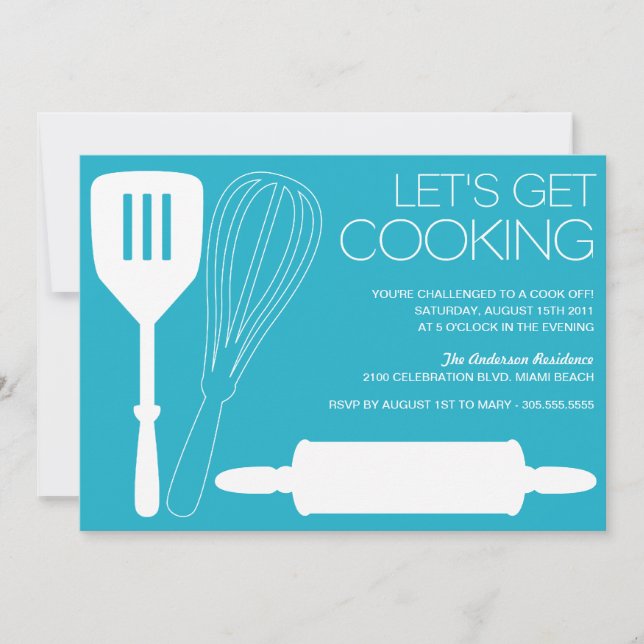 LET'S GET COOKING | COOK OFF PARTY INVITATIONS (Front)