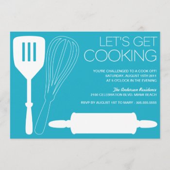 Let's Get Cooking | Cook Off Party Invitations by FINEandDANDY at Zazzle