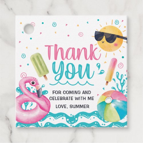 Lets get cool in the Pool birthday Favor tags