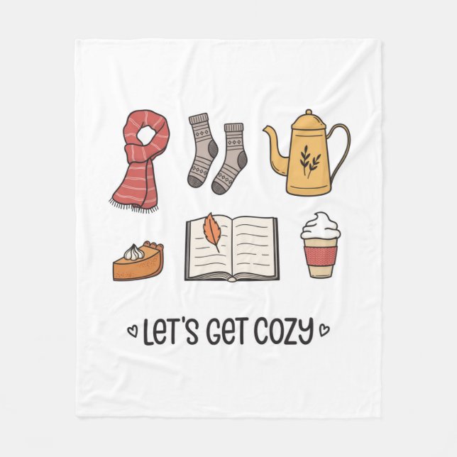 Let's Get Cozy Fleece Blanket (Front)