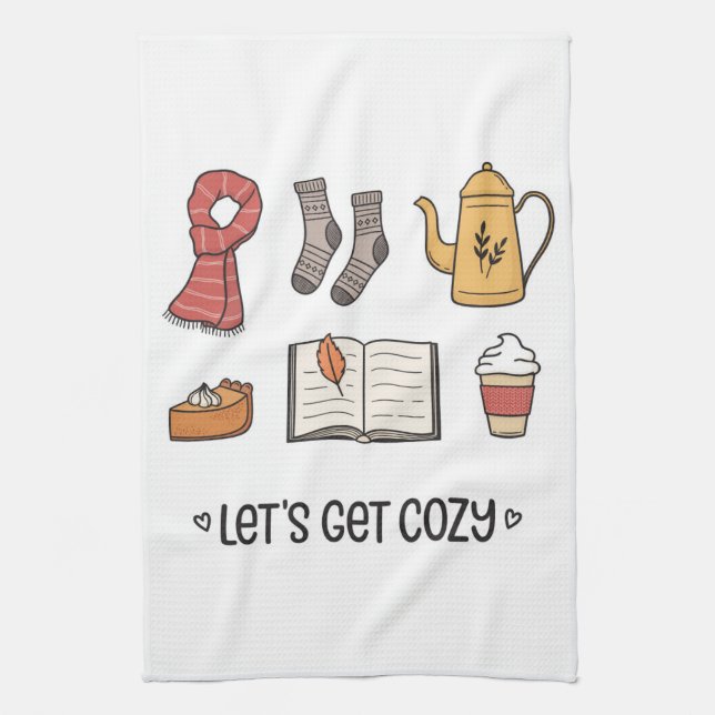 Let's Get Cozy Kitchen Towel (Vertical)