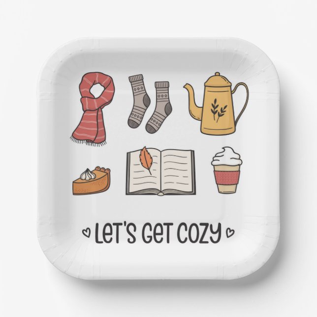 Let's Get Cozy Paper Plates (Front)