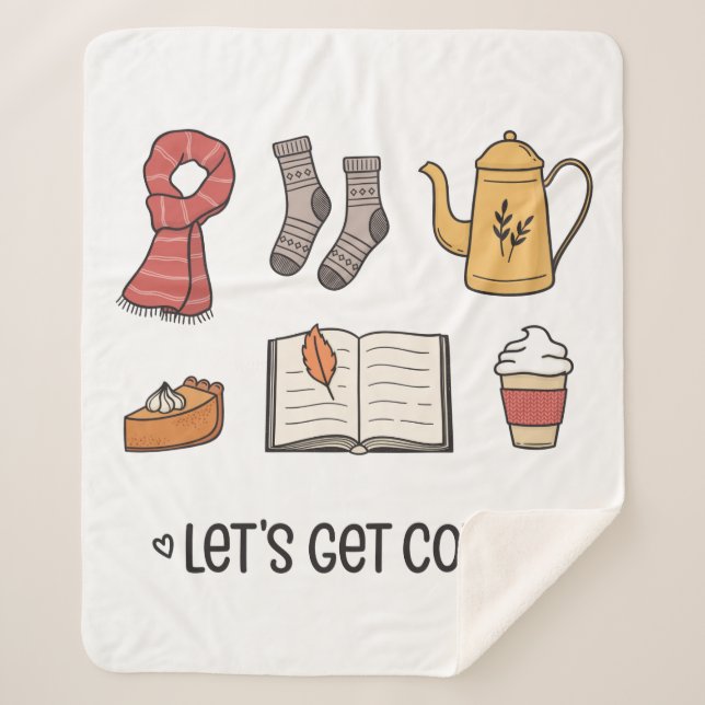 Let's Get Cozy Sherpa Blanket (Front)