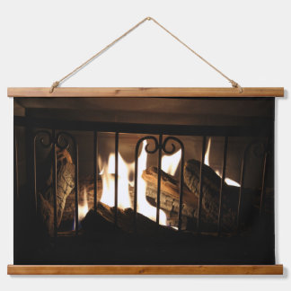 Let's get cozy-Wood Topped Wall Tapestry