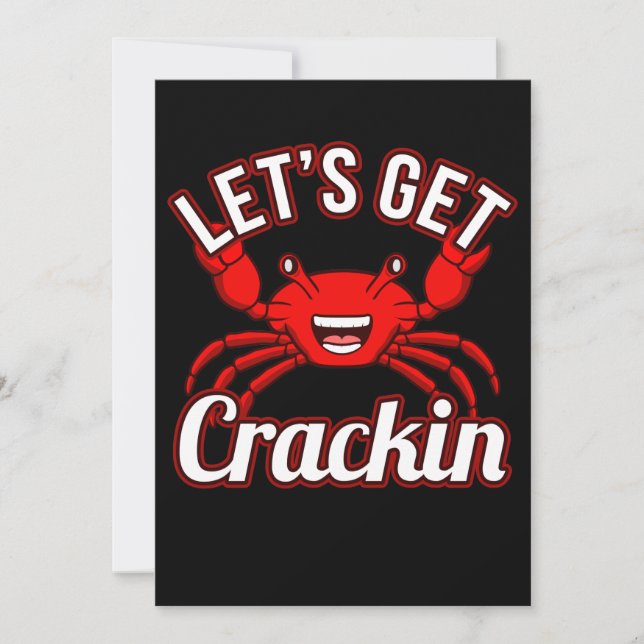 Let's Get Crackin Seafood Crabbing Crab Lobster Invitation (Front)
