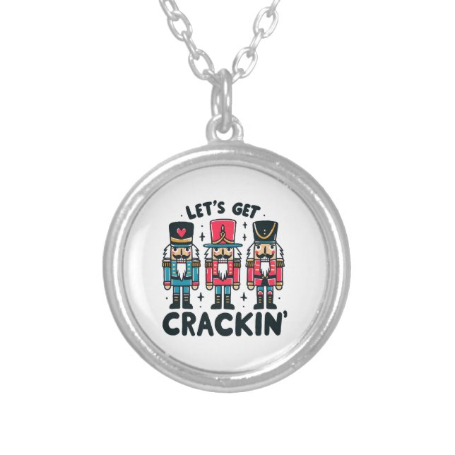 Lets Get Crackin Silver Plated Necklace (Front)