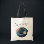 Let's Get Crafty! Yarnball Art | Craft Tote Bag<br><div class="desc">Let's get crafty! A cute tote bag to carry your knitting project in,  featuring an illustrated bowl of yarn. Use the menu on the right to edit and choose from a range of different bag styles and options.</div>