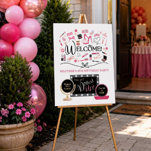 Let's Get Dolled Up Girl's Birthday Welcome Sign