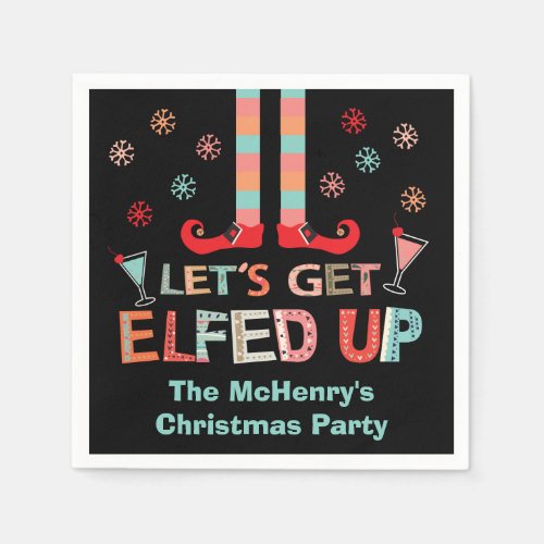 Lets Get Elfed Up Chrismas Party Elf Napkins