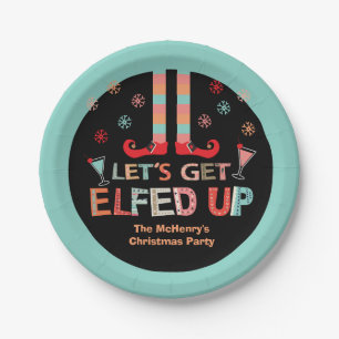 Let's Get Elfed Up Chrismas Party Elf Paper Plates
