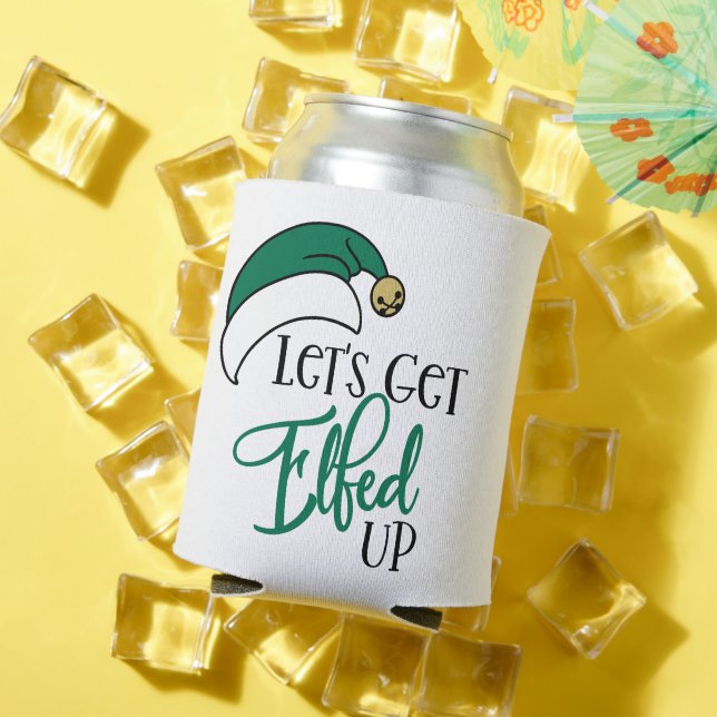 Lets Get Elfed Up | Christmas Alcohol Drinking Pun Can Cooler (In Situ Summer)