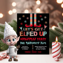 Let's Get Elfed Up Christmas CocktailParty Invitation