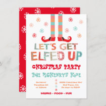 Let's Get Elfed Up Christmas Holiday Party Invitation