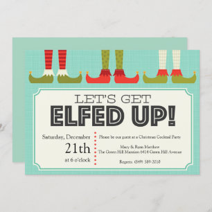 Let's Get Elfed Up Christmas Party Invitation