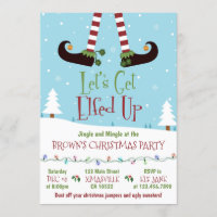 Let's Get Elfed Up Christmas Party Invitation