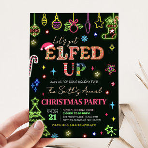Let's Get Elfed Up Christmas Party Invitation