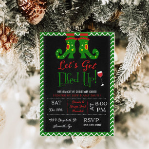 Lets Get Elfed Up Christmas Party Invitation