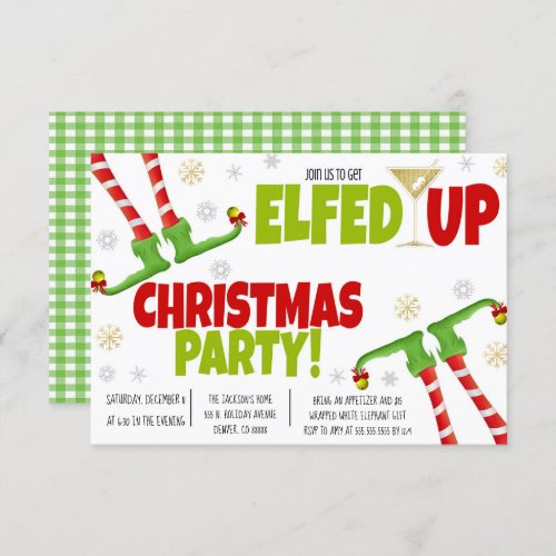  Lets get Elfed Up Christmas Party Invite